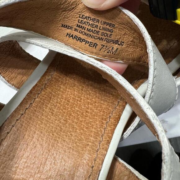 NWOB Nurture Harper Rice White Leather Cork Wedge Wrap Sandals- Size 7.5M - Picture 4 of 5